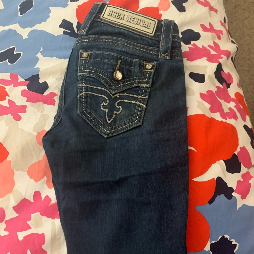 Like new Rock Revival Darkwash Skinny Jeans